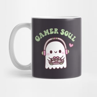 Cute Ghost Playing Video Games Gamer Soul Funny Pun Mug